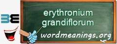 WordMeaning blackboard for erythronium grandiflorum